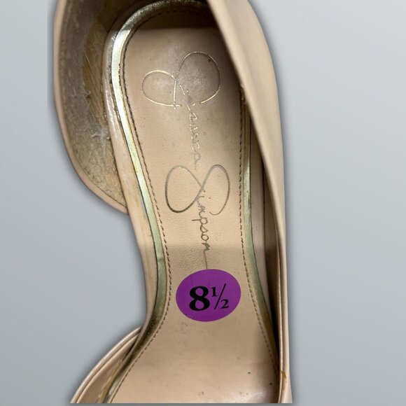Jessica Simpson Nude Paryn DOrsay Pointy Toe Stiletto High Heels Size 8.5 Patent - Picture 6 of 9